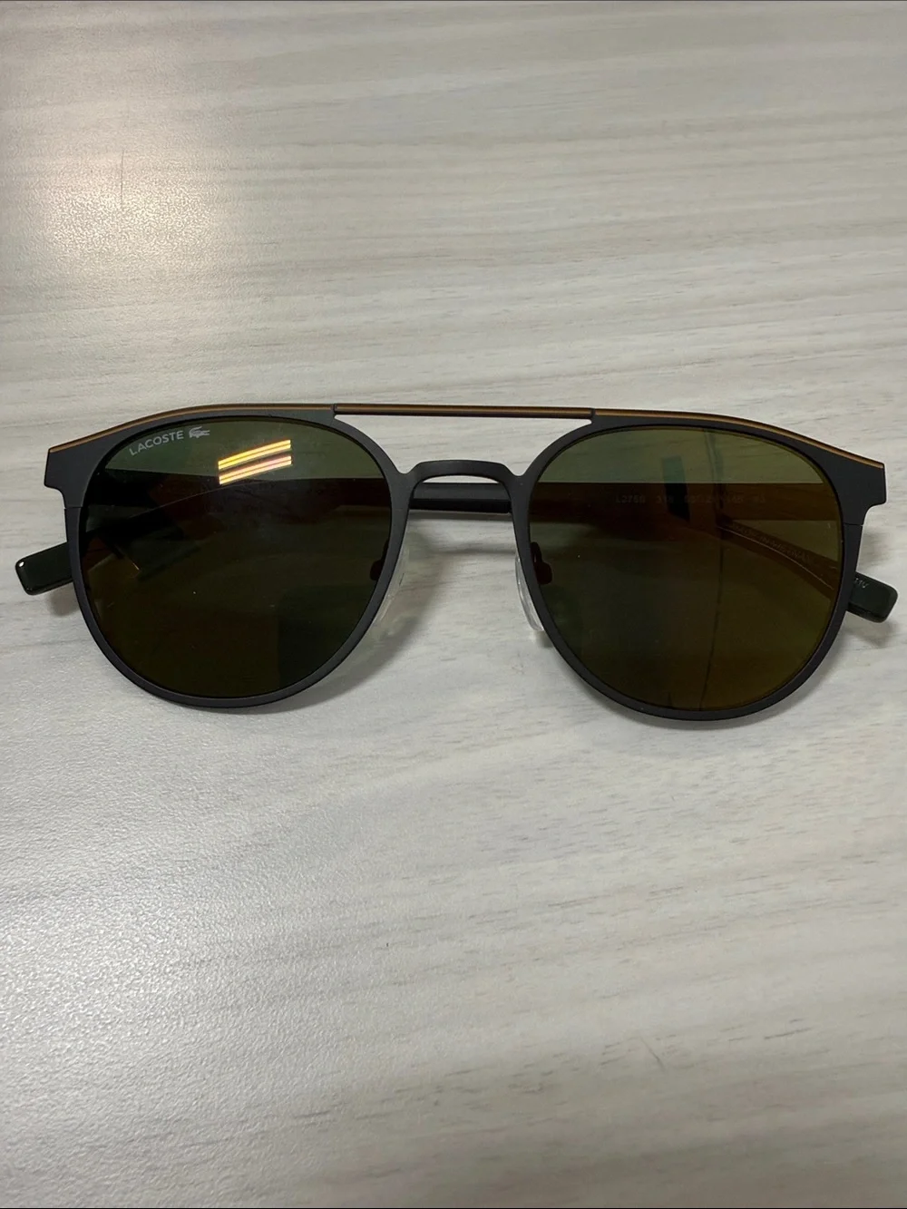 Lacoste Round Aviator Sunglasses in Dark Green L275S